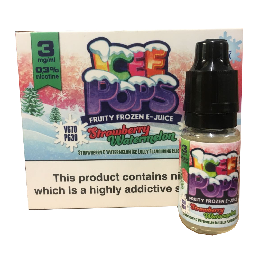 Icee Pops Stawberry Watermelon Frozen Vape E Liquid 3 X 10ml 3mg