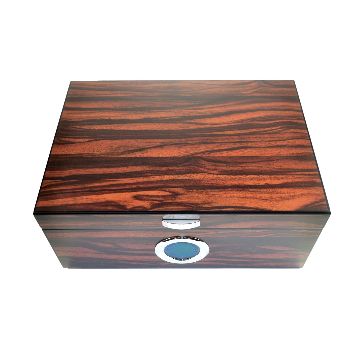 Brown Striped Humidor - 50 Cigar Capacity