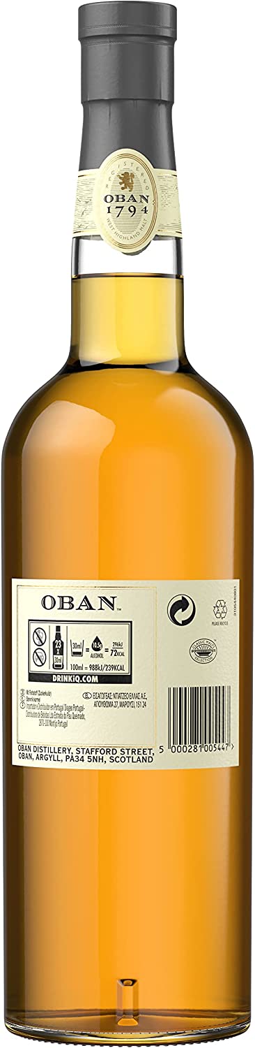 Oban 14 Year Old Single Malt Scotch Whisky - 70cl 43%